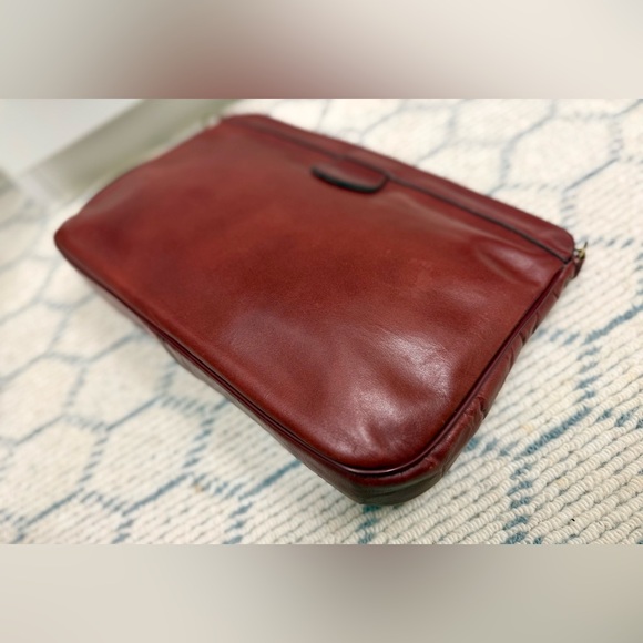 ETIENNE AIGNER Vintage Burgundy Leather Flex-Frame Shoulder Bag/Clurch Purse - Picture 12 of 16